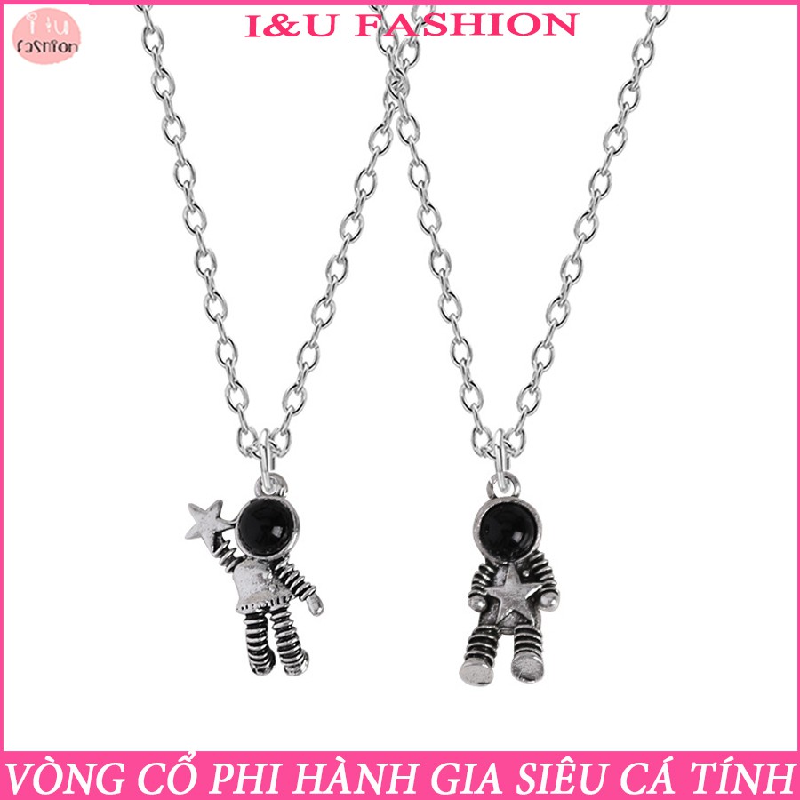 Vòng cổ , dây chuyền UNISEX Nam Nữ chất liệu kim loại hình phi hành gia hái sao và ôm sao ( có chọn mẫu ) độc đáo VC-38