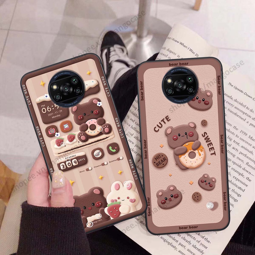 Ốp lưng Xiaomi Poco X3 / Poco X3 Pro hình gấu, thỏ, đồng hồ cute dễ thương
