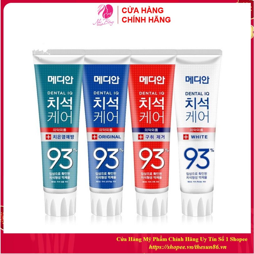 [Freeship - Hàng Auth] Kem đánh răng trắng sáng và chống sâu răng Median Dental IQ 93% Hàn Quốc 120g