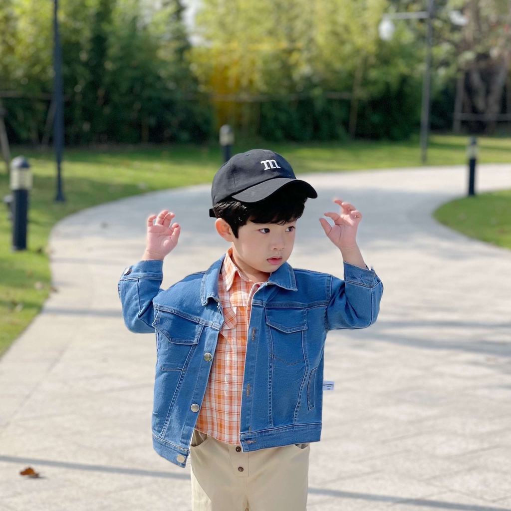 Áo khoác jeans chất bò mềm cho bé trai Magickids Áo khoác thu đông trẻ em giữ ấm  AO21017