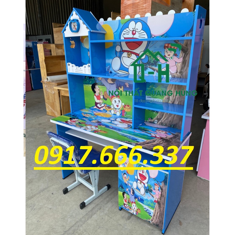 BÀN HỌC SINH NHỰA DORAEMON 1MX1M7X45CM MÀU XANH - ẢNH THỰC TẾ TỰ CHỤP