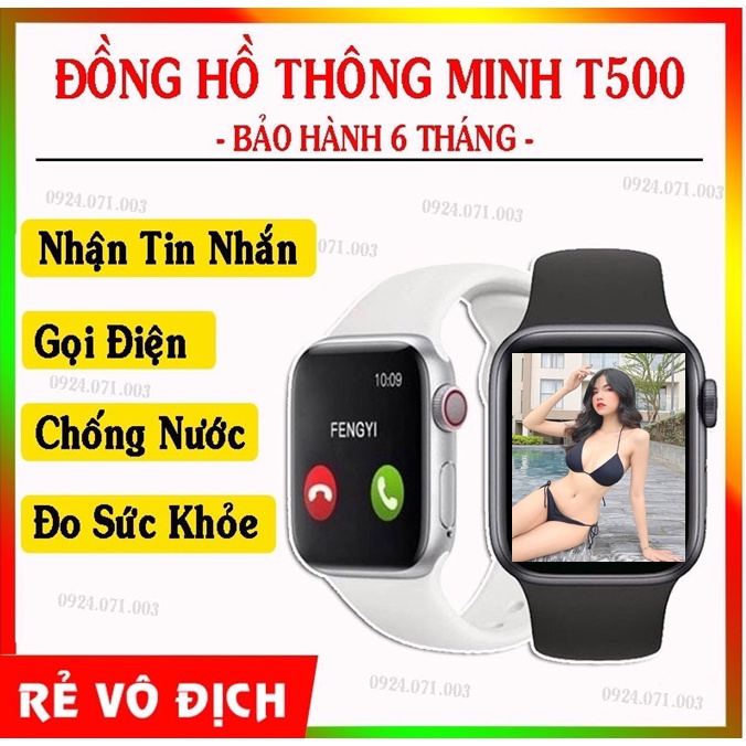 Đồng Hồ Thông Minh T500 Plus THAY ĐƯỢC HÌNH NỀN Nhận Tin Nhắn Cuộc Gọi, Facebook, ZaLo,đo Nhịp Tim.