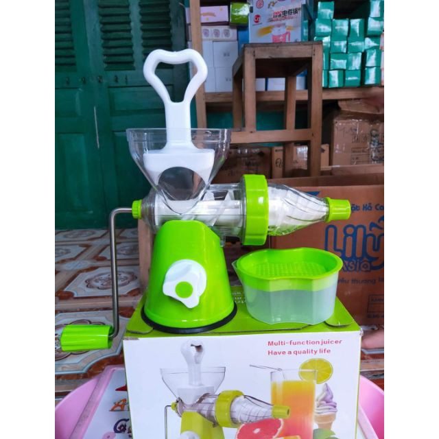 Máy ép hoa quả quay tay đa năng Manual Juicer | Máy xay bằng tay chất liệu nhựa ABS cao cấp, lưỡi dao inox không gỉ