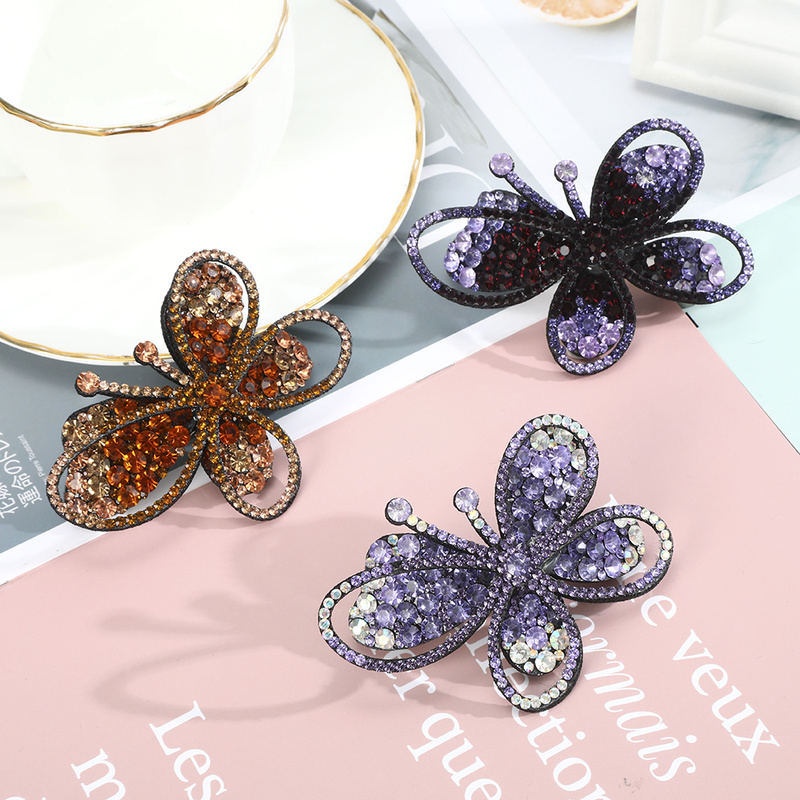 BUTTERFLY Kẹp Tóc Hình Con Bướm Đính Đá Phong Cách Hàn Quốc