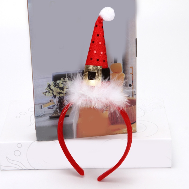 Băng Đô Mũ Ông Già Noel Đính Kim Sa Lấp Lánh