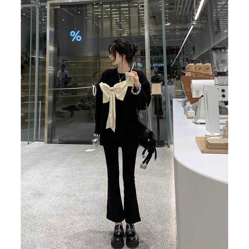 Áo len phối nơ dành cho nữ