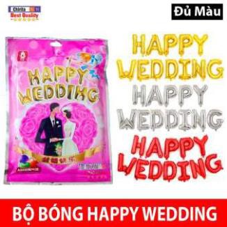 Bộ Bóng Trang Trí Chữ HAPPY WEDDING - Bong Bóng Trang Trí Tiệc Cưới Nhiều Màu A0001