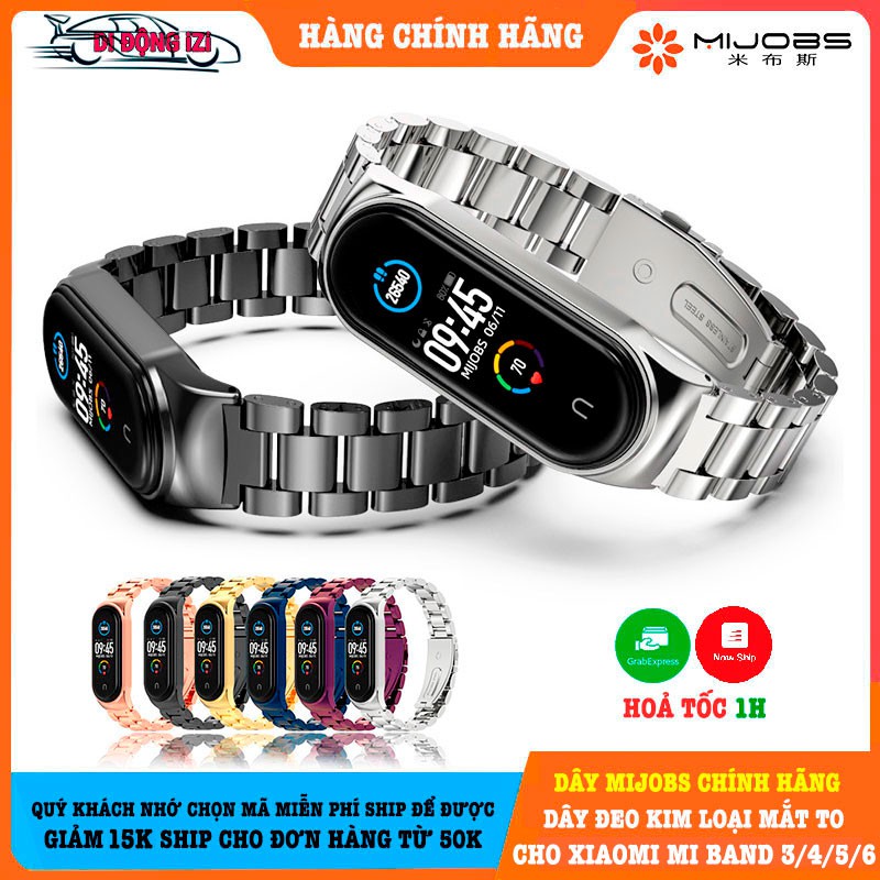 Dây Đeo Kim Loại Mắt To Cho Mi Band 6/5/4/3 - Mijobs Chính Hãng Chất lượng Khỏi Lo