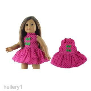 Đầm búp bê họa tiết chấm bi màu đỏ hồng handmade 1 / 18 ''