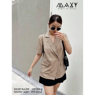 ÁO - SHORT BLAZER - ORANGE CARO - Blazer tay ngắn sọc cam