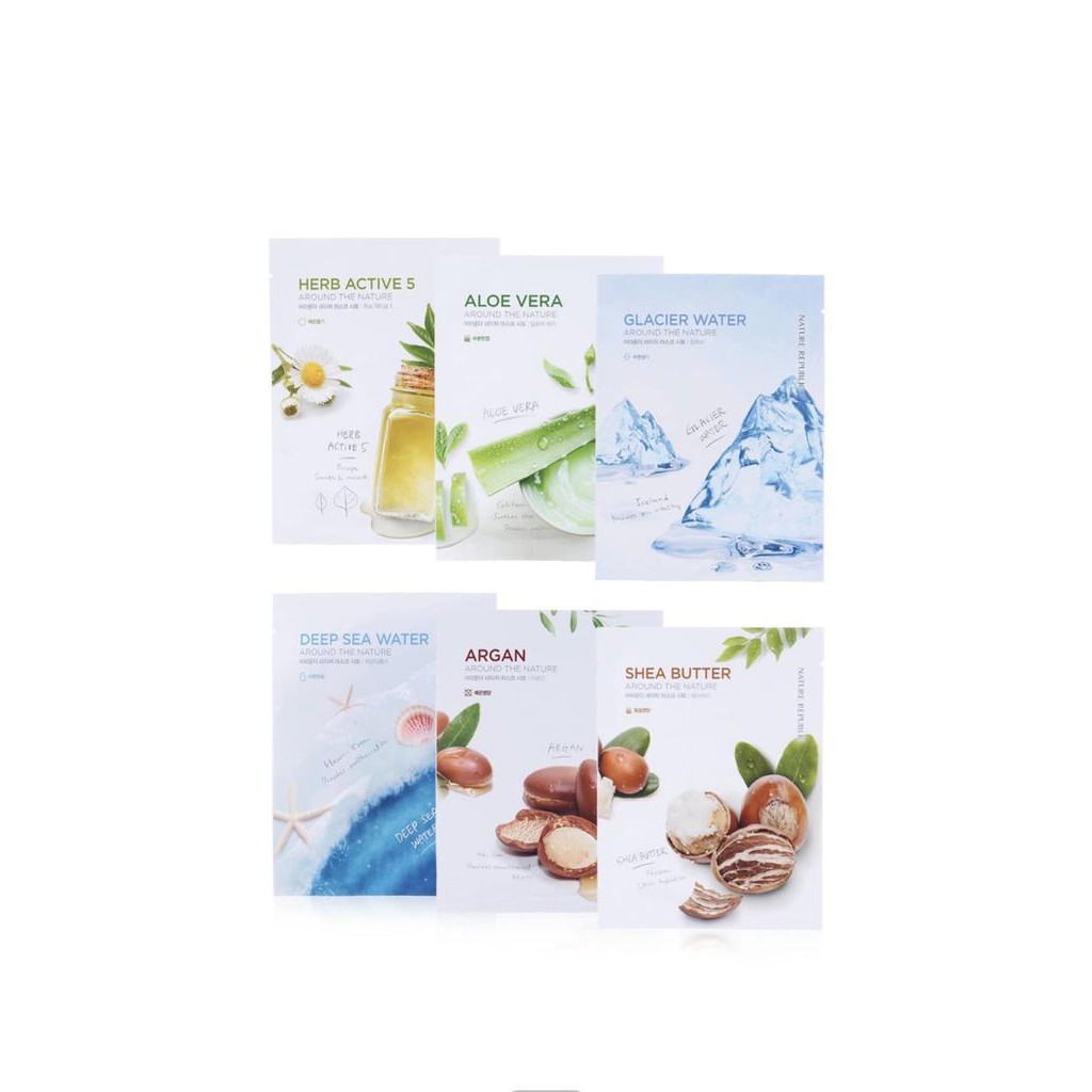 Combo 5 miếng Mặt nạ Nature Republic Around The Nature Shea Butter 20ml