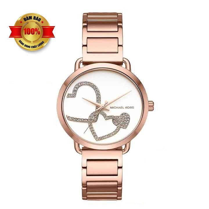 Đồng Hồ Nữ Michael Kors MK3825 - Nền Mặt Số Đính Pha Lê Họa Tiết Trái Tim Cuốn Hút