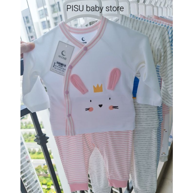 Moon - Bộ dài tay cài chéo petit xinh yêu mẫu mới 2022 cho bé 3-7kg, có bán rời phụ kiện
