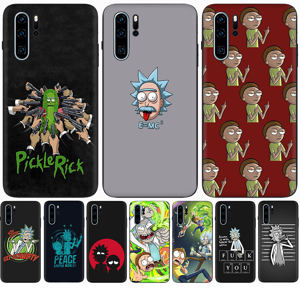 Ốp Điện Thoại Tpu Dẻo Họa Tiết Hoạt Hình Rick And Morty Dễ Thương Chống Rơi Cho Huawei P Smart 2021 P Smart S P9 P10 Lite P20 Pro