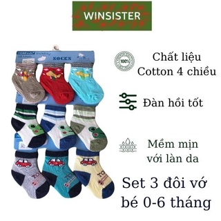 Combo 3 đôi vớ em bé Vớ cho trẻ sơ sinh Vớ cho bé Tất cho bé