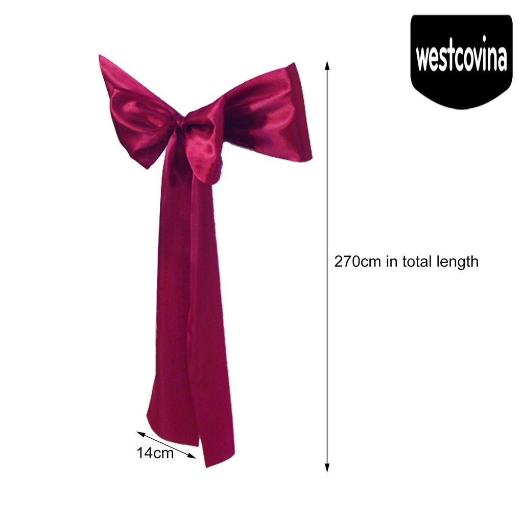 [Hot]☀ Dây Ruy Băng Lụa Thắt Nơ Lưng Ghế Ngồi Tiệc Cưới Thoáng Khí