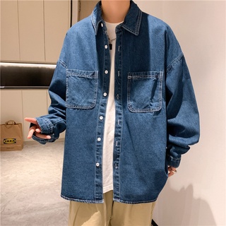 Áo Sơ Mi Denim Tay Dài Dáng Rộng Phong Cách Nhật Bản 2021 TF2