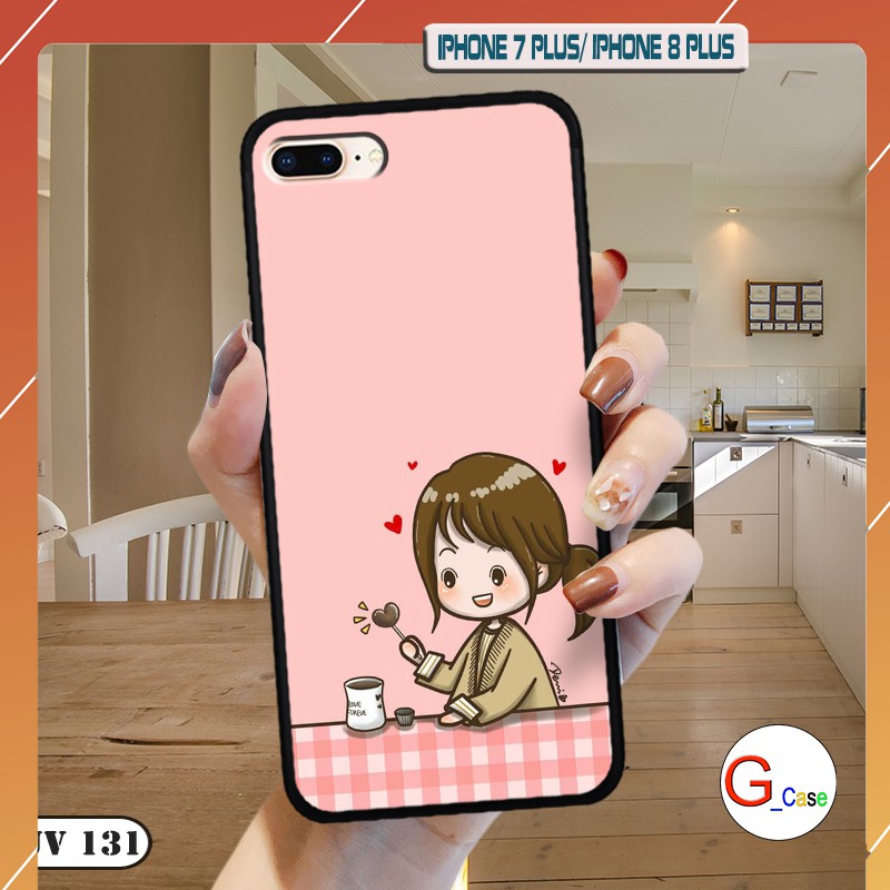 Ốp lưng iPhone 7 Plus-iPhone 8 Plus nhám viền dẻo