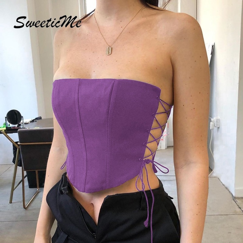 Áo Ống Không Tay Hở Lưng Màu Trơn Thiết Kế Mới Quyến Rũ Thời Trang Dành Cho Nữ | BigBuy360 - bigbuy360.vn