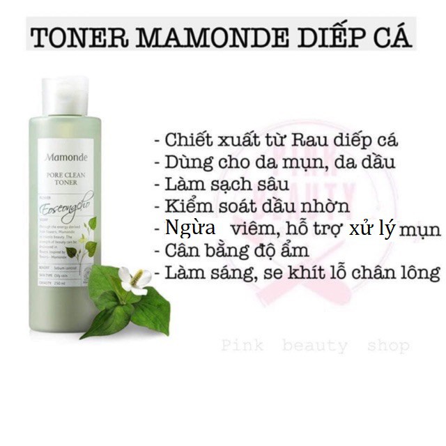 Nước hoa hồng cân bằng da Mamonde Toner 250ml Auth Hàn Quốc