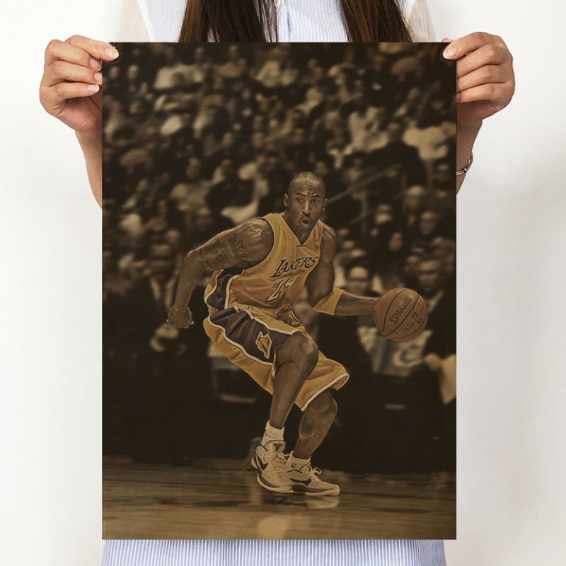 1 miếng dán tường trang trí hình NBA Los Angeles Lakers Kobe Bean Bryant LeBron James Derrick Rose Stephen Curry Kevin Durant