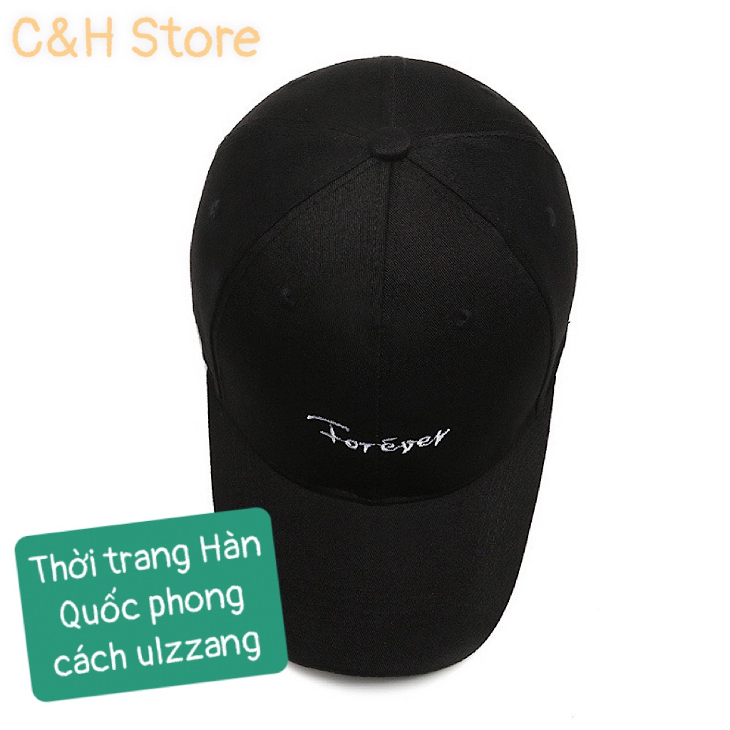 Mũ lưỡi trai thêu Forever, nón kết nam nữ form unisex phong cách ulzzzang Hàn Quốc cá tính năng động vải kaki cotton NR
