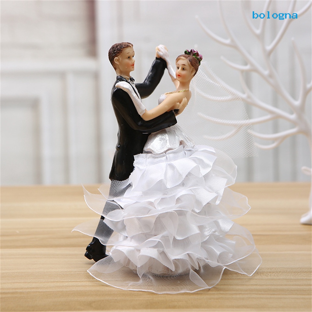 Bo- Mô Hình Cặp Đôi Búp Bê Nhựa Resin Đáng Yêu Lãng Mạn Trang Trí Bánh Kem Đám Cưới