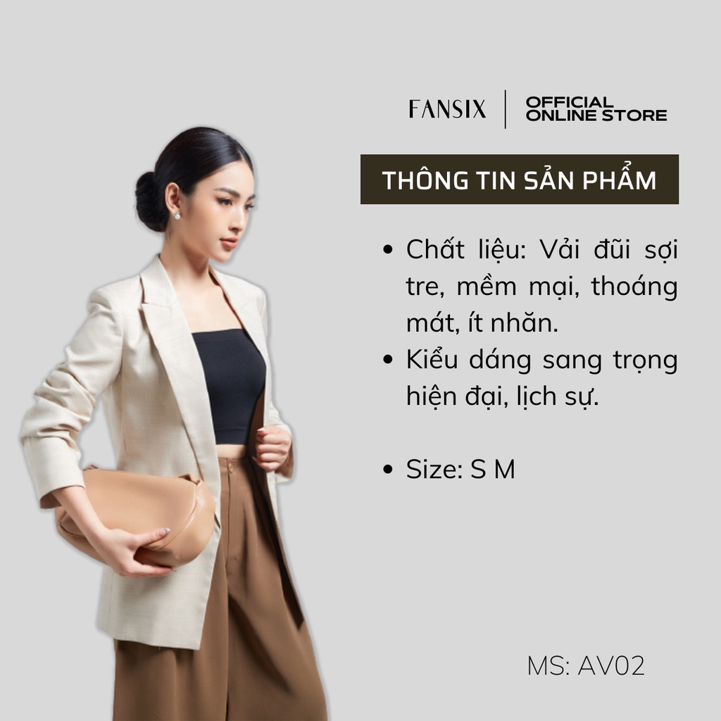 Áo Vest nữ FANSIX - AV02 áo khoác Blazer màu be sáng | BigBuy360 - bigbuy360.vn
