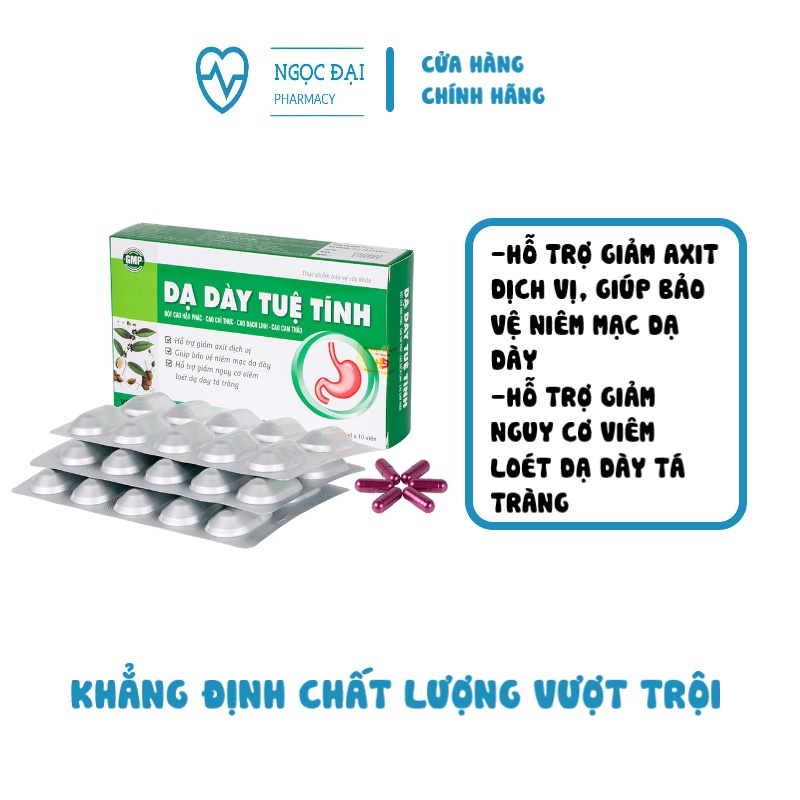 [ HÀNG CHÍNH HÃNG ] DẠ DÀY TUỆ TĨNH – Hỗ trợ giảm viêm loét dạ dày, tá tràng, giảm đau thượng vị (30 viên)