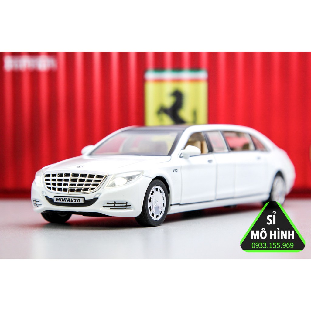 [ Sỉ Mô Hình ] Mô hình xe Limousine Mercedes Maybach S650 Pullman 1:32 Trắng