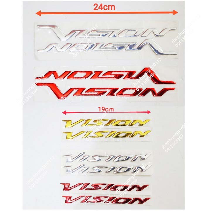 Tem chữ nổi xe máy Honda Vision