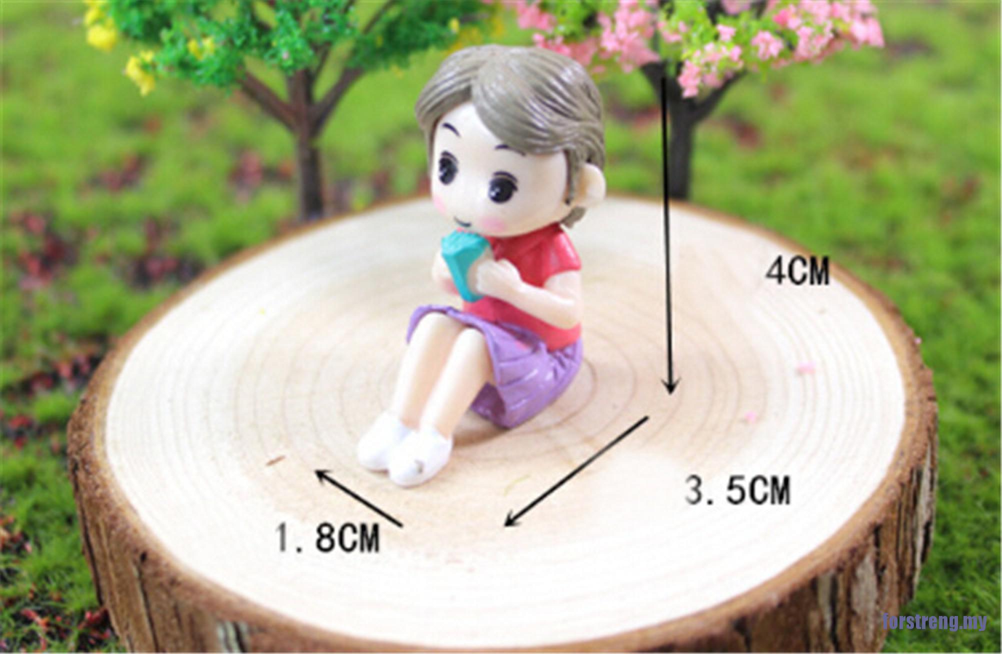 Set 2 Mô Hình Cặp Đôi Mini Trang Trí Sân Vườn Nhà Búp Bê