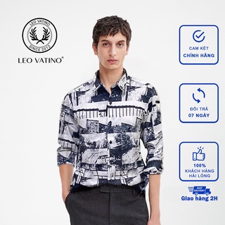 Áo sơ mi nam Galvin họa tiết dài tay chất cotton co giãn form ôm SMGV130 - Leo Vatino