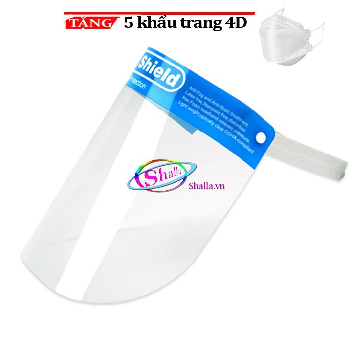 Combo 5 Tấm kính che mặt chống giọt bắn - Chống Bụi- An Toàn Dễ Sử Dụng có Mush Z1524 Shalla Tặng kèm 5 KT