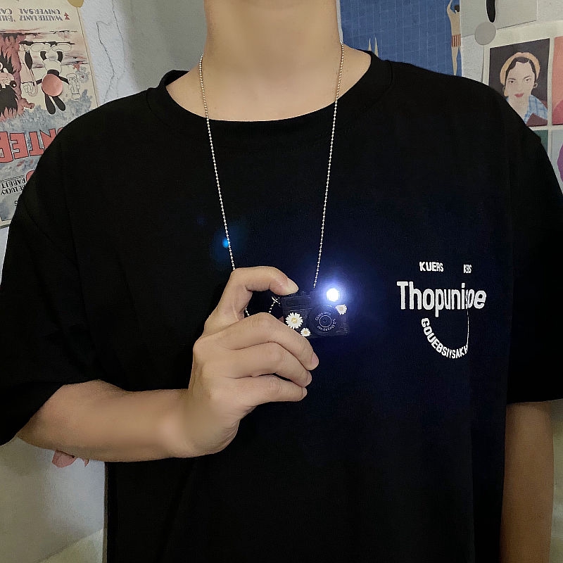 [Miễn Phí Vận Chuyển] Dây Chuyền Camera Hoa Cúc  2239955 Mặt Dây Chuyền Phong Cách Harajuku Sáng Tạo Cho Nam Và Nữ