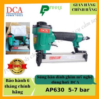 Súng bắn đinh ghim thẳng dùng hơi DCA  AP630 , dụng cụ bắn đinh cầm tay đinh thẳng áp suất làm việc 5 - 7 bar