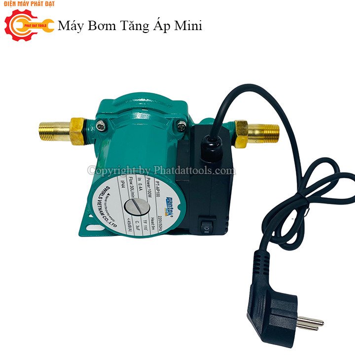 Máy Bơm Tăng Áp Mini  SWIRLS PT-AP100 - Máy Bơm Chịu Nước Nóng - Rơle Từ Siêu Êm - Bảo Hành 6 Tháng