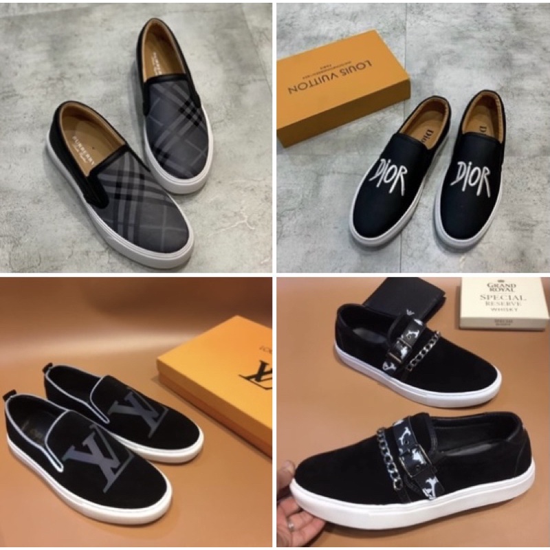 Giầy slip on da mềm , Giầy sục thể thao nam có họa tiết da pu btshop từ 38 đến 42
