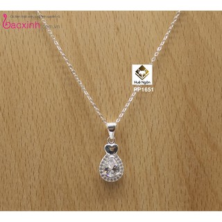Dây chuyền bạc Ý 925 Bạc xinh Huệ Ngân - Tim xinh và giọt nước PP1651