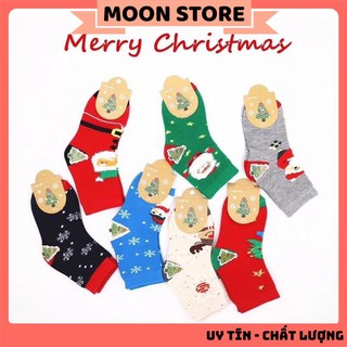 Set 10 đôi tất sắc màu Noel cổ cao cho bé 1-12 tuổi - Ảnh video thật