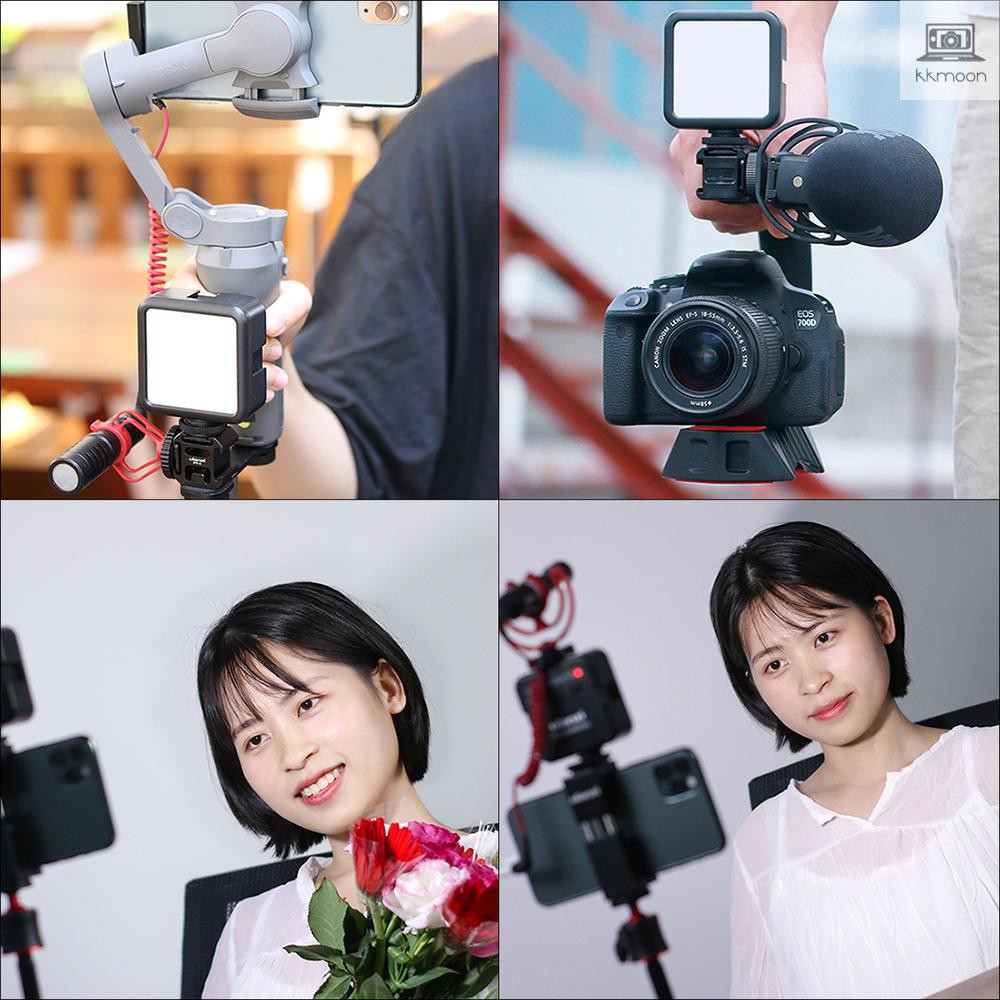 Đèn led Ulanzi VL49 mini 6W chỉnh độ sáng 5500K CRI95+ pin sạc lithi có giá đỡ cho máy quay Canon