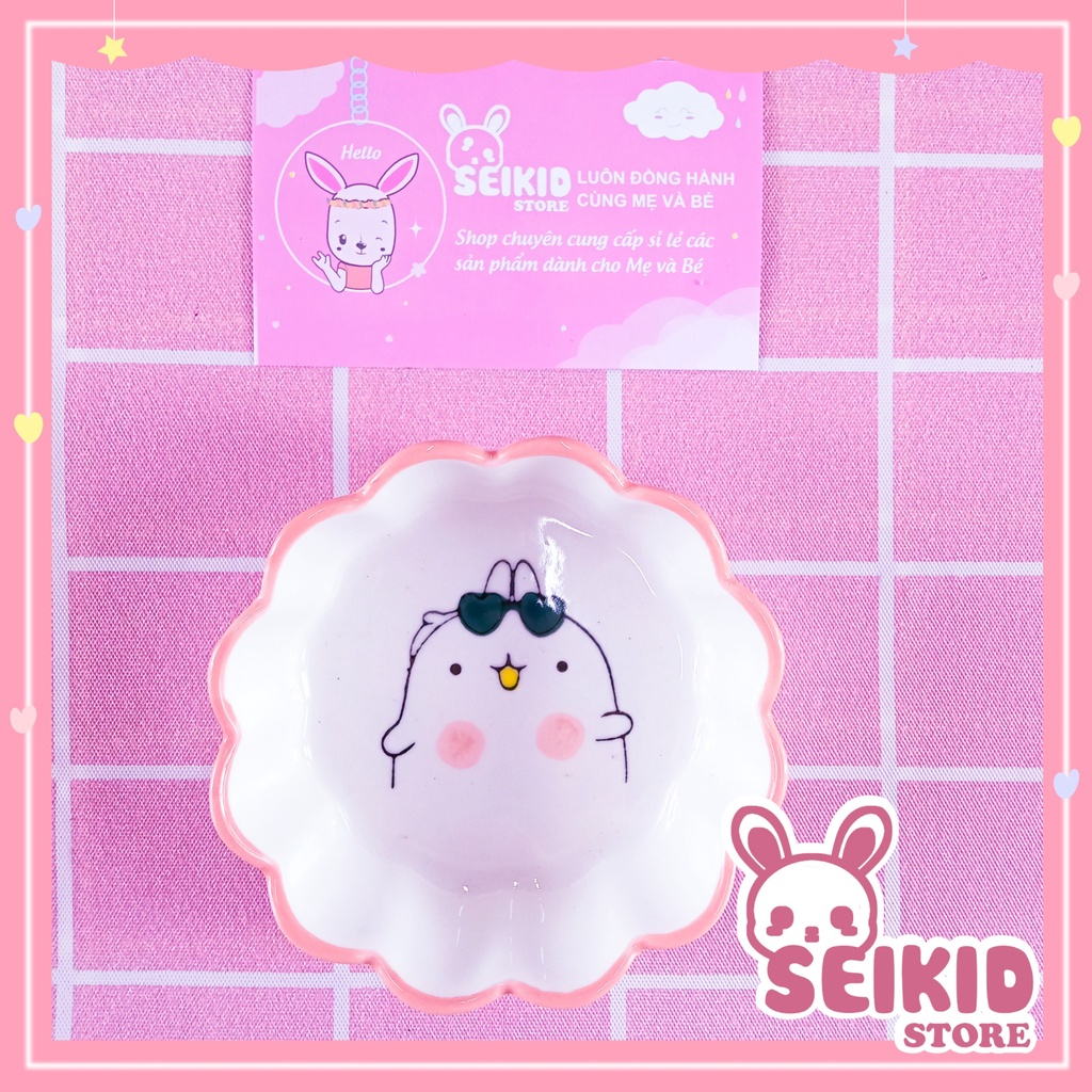 Bát Sứ Ăn Dặm Cao Cấp Hình Hoa Họa Tiết Đủ Màu Seikid Store 80ml X13