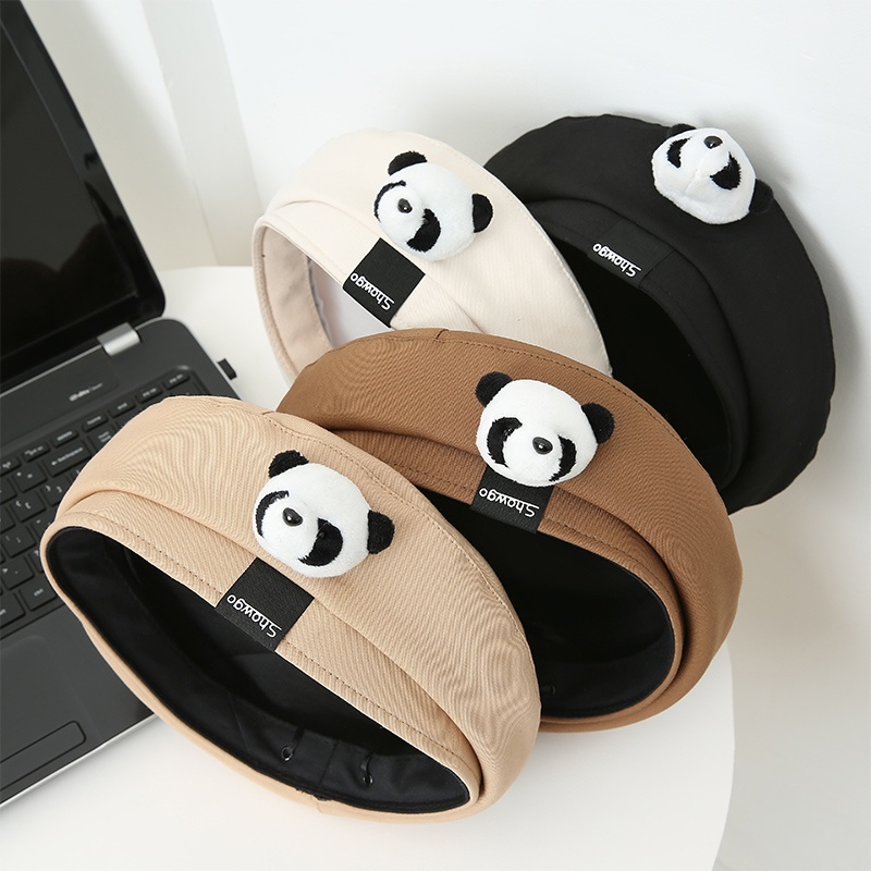 Mũ Beret Vải Satin In Chữ Và Gấu Hoạt Hình Phong Cách Hàn Quốc Dễ Phối Đồ Thời Trang Xuân Hè Cho Nữ