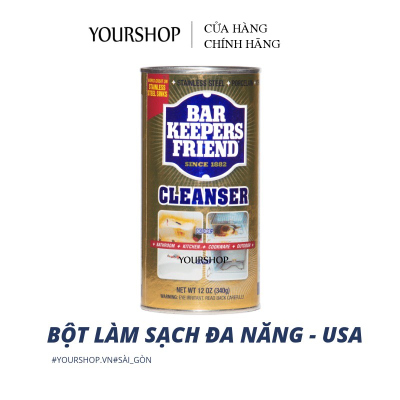 Bột làm sạch đa năng Bar Keepers Friend 💖Hàng Mỹ 💖Yourshop.vn