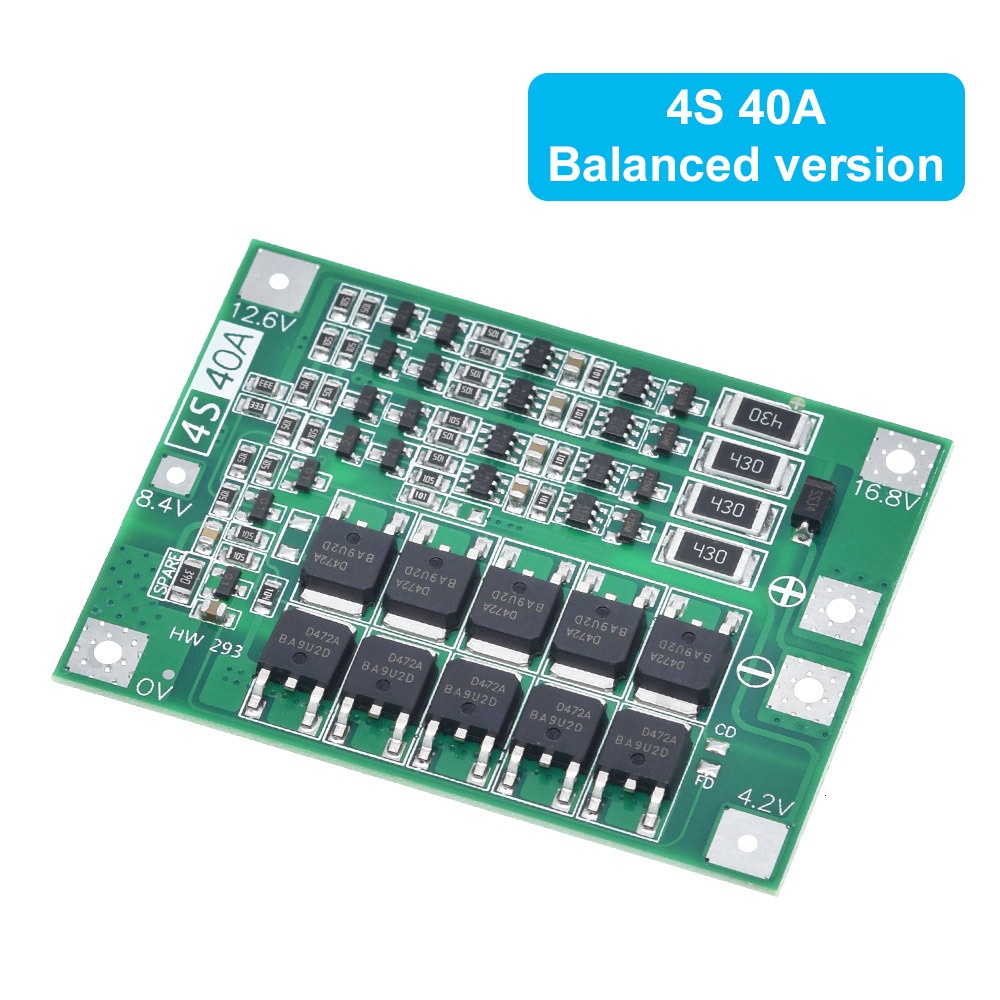 3S 4S 40A 60A Protection Board 18650  BMS For Drill Motor 11.1V 12.6V/14.8V 16.8V Enhance Balance