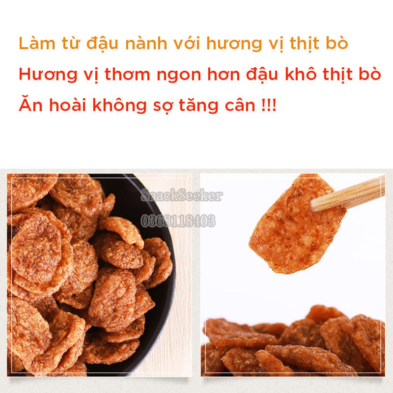 (THỊT HỔ CHAY) ĐẬU HŨ KHÔ VỊ THỊT BÒ NƯỚNG BBQ ## GÓI 20g ăn liền - SNACKSEEKER - Đồ ăn vặt Trung Quốc