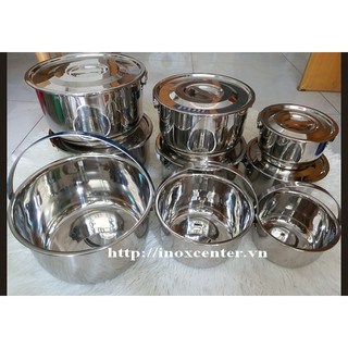 THỐ INOX CÓ NẮP QUAI XÁCH TIỆN LỢI CAO CẤP