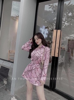 SET ÁO SƠMI + QUẦN SHORT LỤA LV