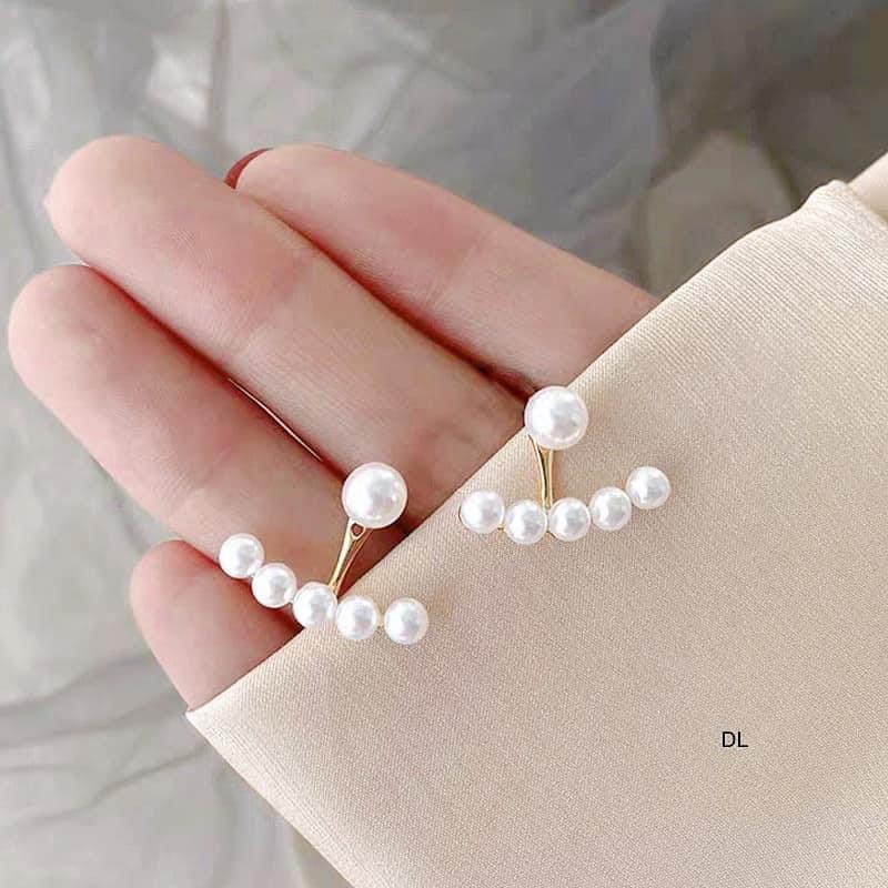 Bông tai trai thật tự nhiên nước ngọt viền bông BẠC TA chuẩn xịn