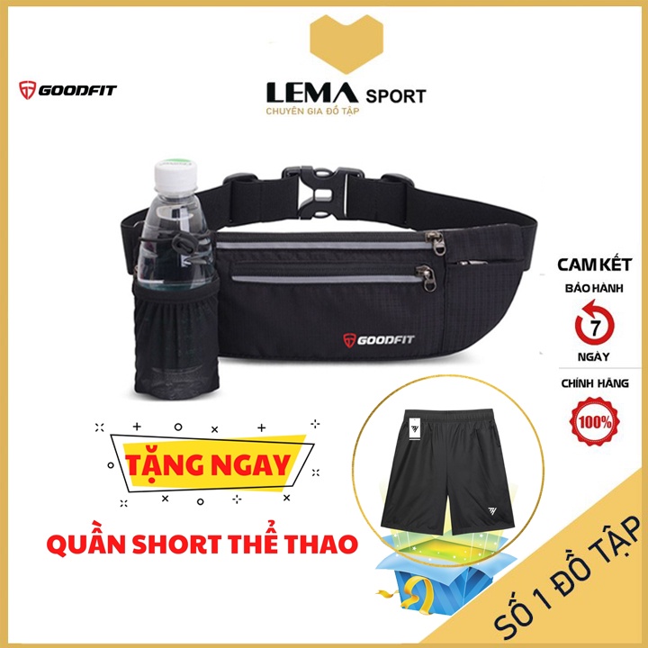 Túi đeo hông, đai đeo bụng chạy bộ có ngăn đựng nước GoodFit GF108RB - Lema Sport